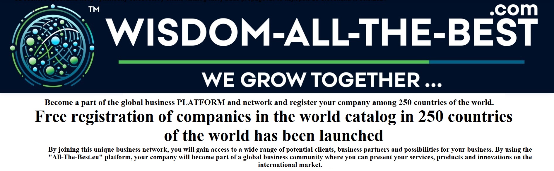 Free registration of companies in the world catalog in 250 countries of the world has been launched