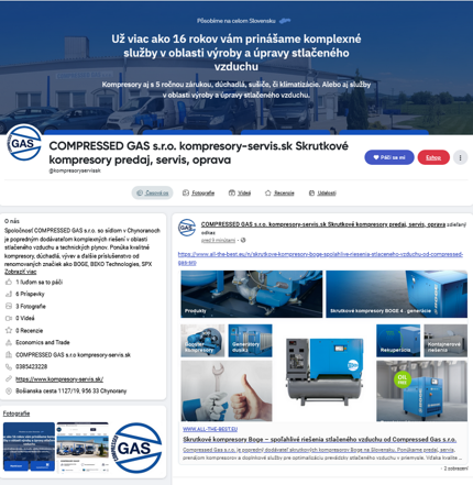 ukážka bezplatného firemného profilu pre firmu COMPRESSED GAS s.r.o.
