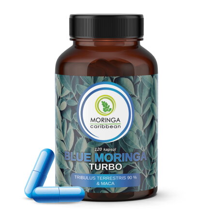 Unique 100% natural supplement for men that naturally supports testosterone self-regulation and libido enhancement BLUE Moringa TURBO - Moringa Caribbean