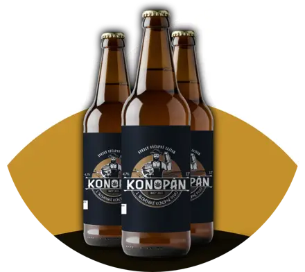 Hanf unpasteurisiertes slowakisches Bier KONOPÁN - 6er-Pack (6x0.33L Flasche)