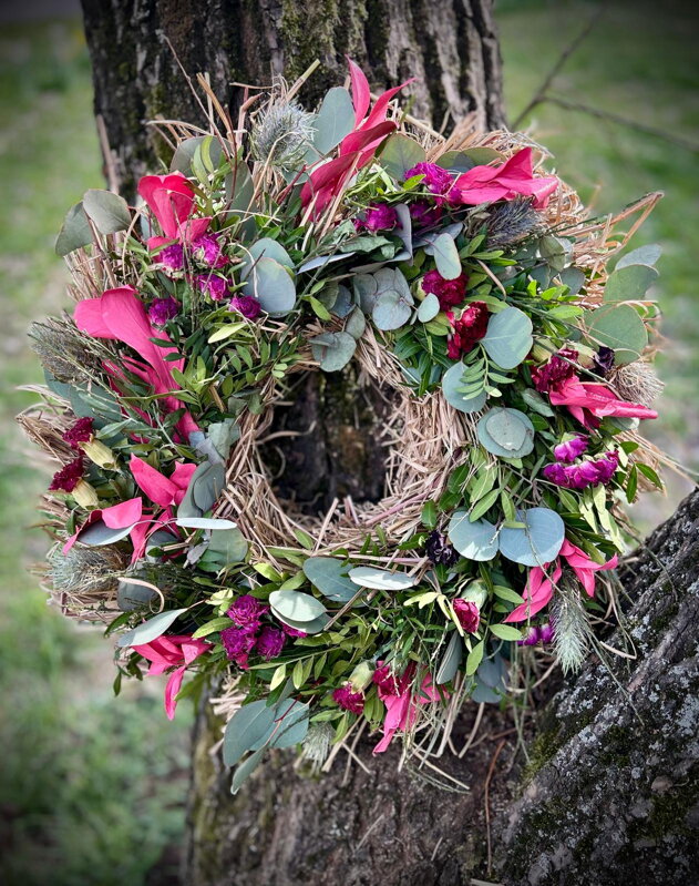 Prírodný jarný veniec | Ručná výroba | Neopadavý materiál | Ø 55 cm