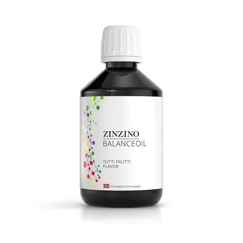 Olej Zinzino BalanceOil Tutti Frutti pre deti 300 ml, vysoký obsah Omega-3 (EPA + DHA) mastných kyselín